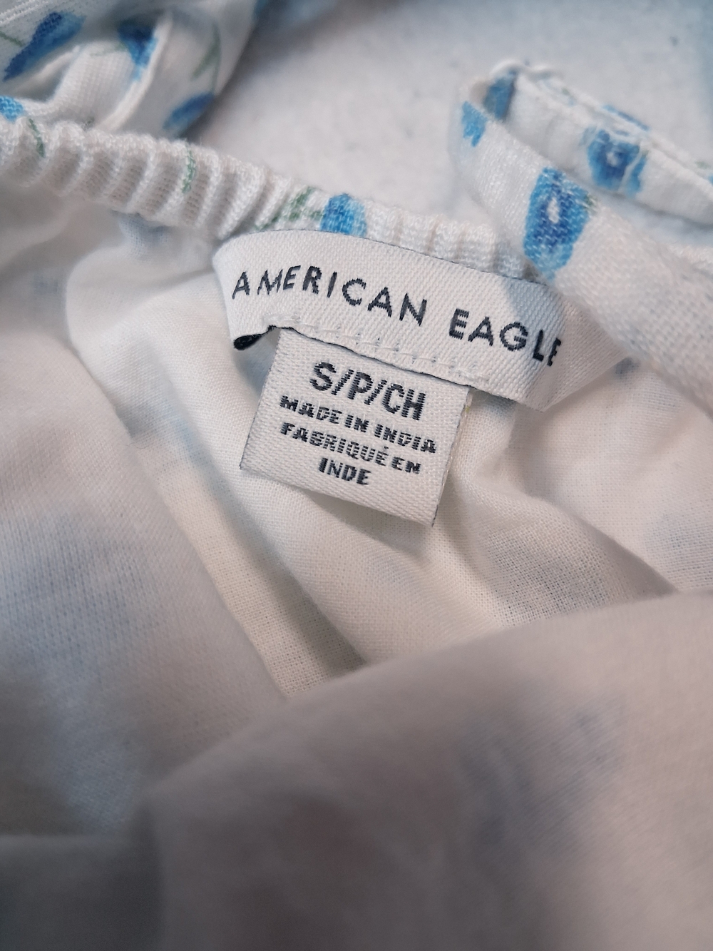 American Eagle Outfitters White Mini Slip Dress with Blue Floral Print - Picture 3 of 7